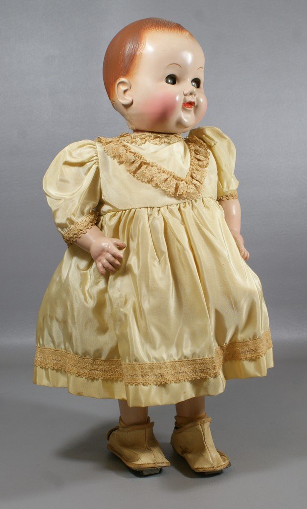 Walkalon Doll on roller skates, all hard plastic, marke: Walkalon Doll on roller skates, all hard plastic, marked Walkalon Mfg, sleep eyes, hair or fur lashes, closed mouth, molded hair, roller skates and key wind mechanism, in working order, 20"