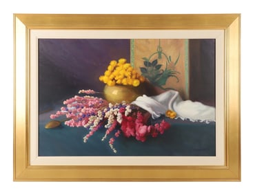 W Charles Nowell "Dried Flowers and Brass"