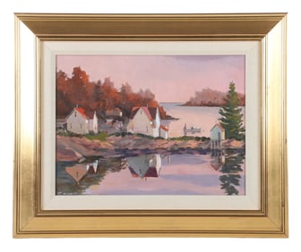 Frederick Kubitz "Cottages, East Boothbay, Maine"