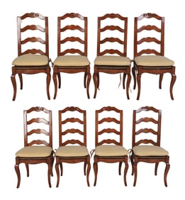 (8) Guy Chaddock Melrose Collection Country French style ladderback side chairs