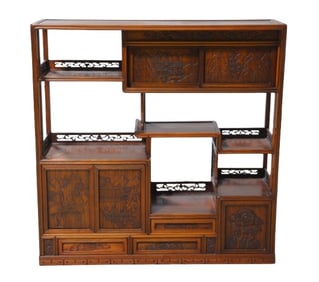 Japanese Chadansu tea display tansu