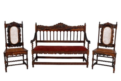 Calamander ebony 3-piece seating group
