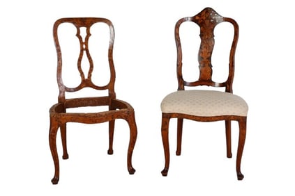 (2) Continental inlaid side chairs