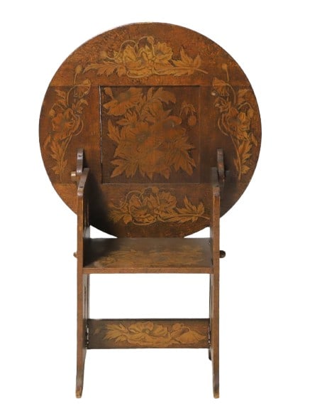 Arts and Crafts Metamorphic carved chair table (1 of 9)