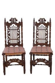 Pair of Continental carved side chairs