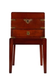 English Brass Mounted Humidor on Stand