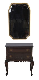 Miniature lowboy & looking glass