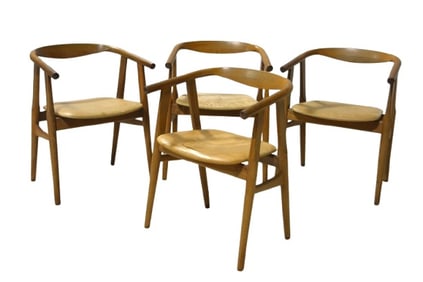 (4) Hans J. Wegner for Getama GE 525 "U chair" dining armchairs