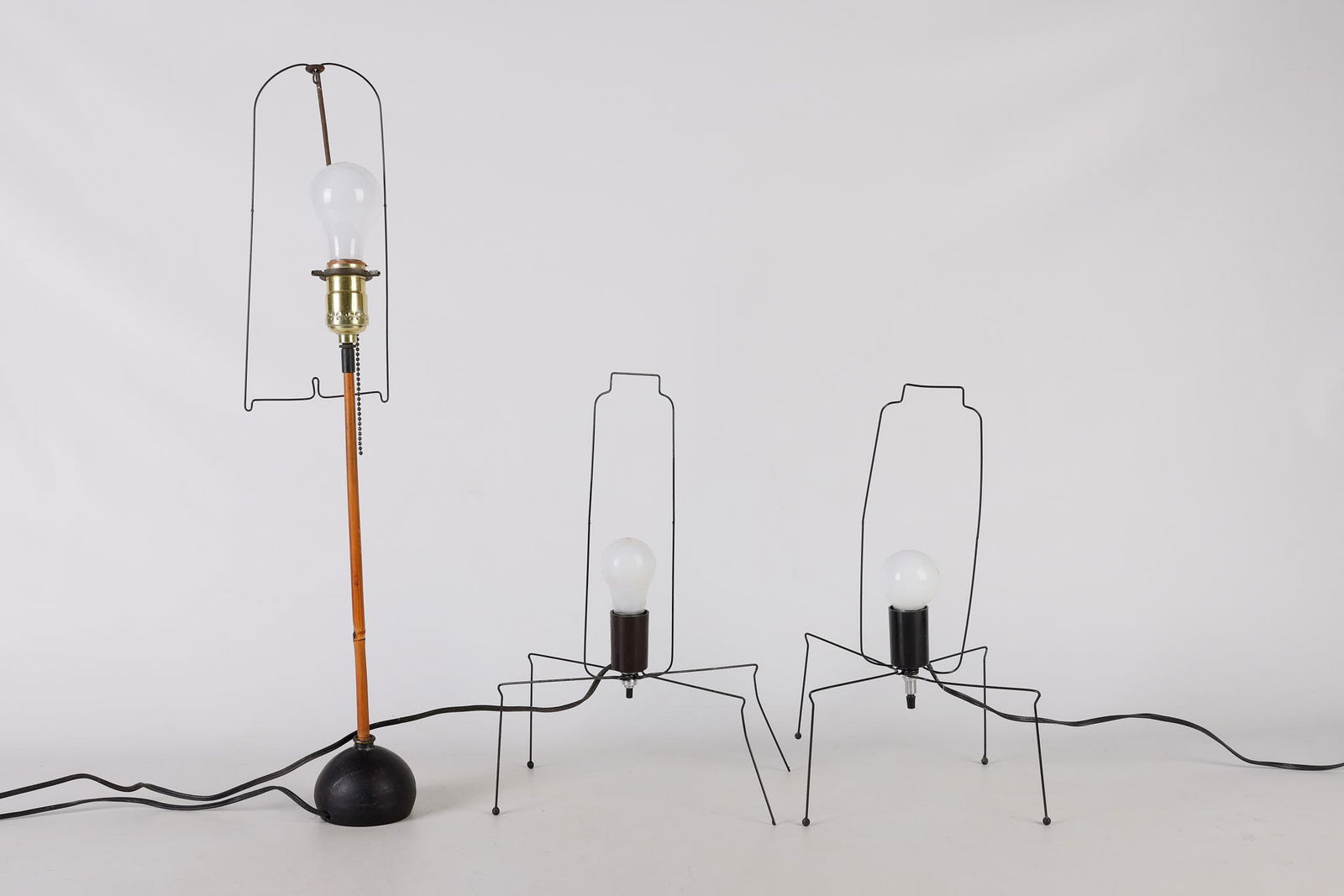 (3) Isamu Noguchi Akari table lamp bases (1 of 11)