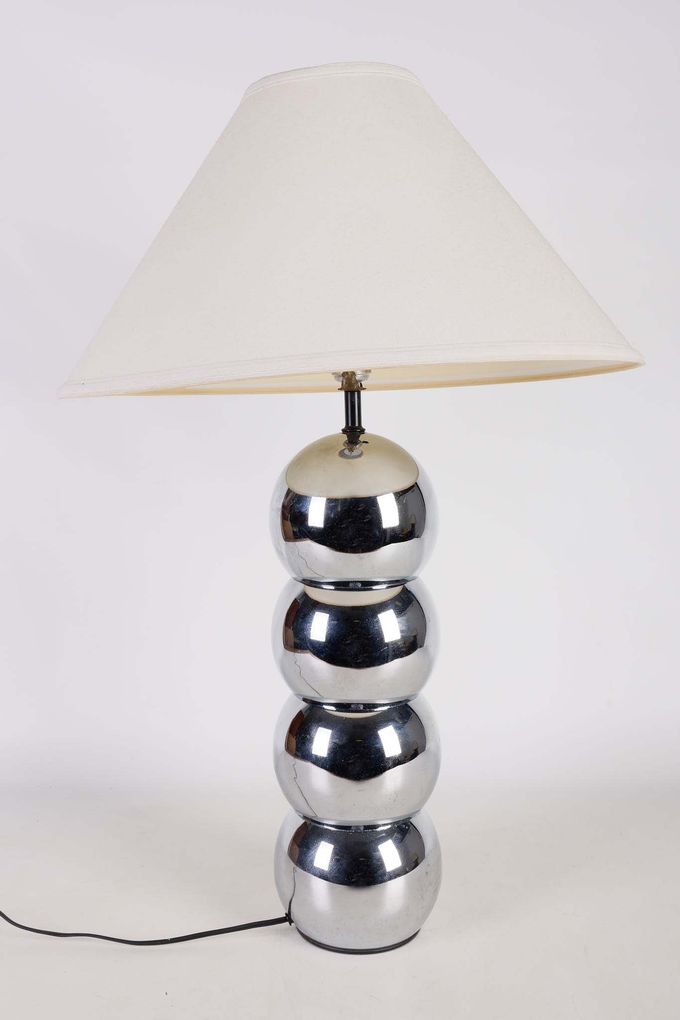 George Kovacs Chrome Caterpillar Lamp: George Kovacs Chrome Caterpillar Lamp, 29 3/4"H to top of finial.