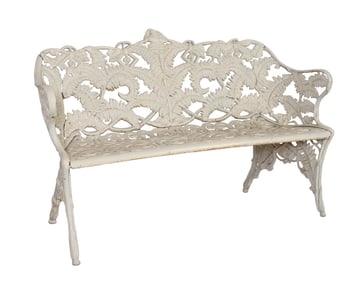 Fern Patterned Cast Iron Garden Bench