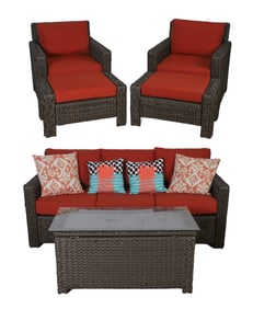 (6) Piece Hampton Bay Faux Wicker Patio Set