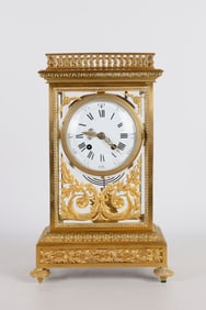 19th C French Gilt Bronze Mantel Clock