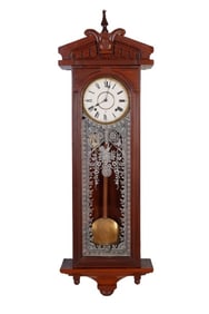 Walnut Ansonia Eight Day Time and Strike Wall Clock