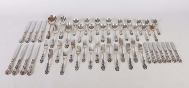 (53) Pieces Gorham Sterling Flatware, 'Melrose'