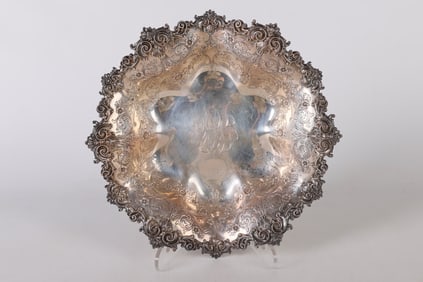 Sterling Ruffle Edge Repousse Center Bowl