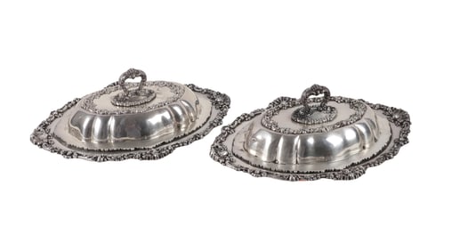 (2) JE Caldwell & Co. Sterling Covered Entrees