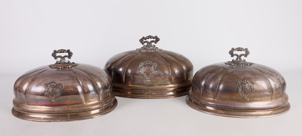 (3) Silverplated Roast Covers