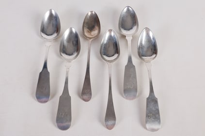 (6) Delaware Silver Serving Spoons
