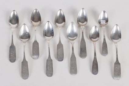 (10) Delaware Silver Teaspoons