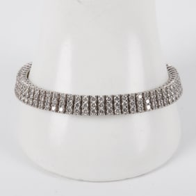 White Gold Diamond 3-Line Tennis Bracelet
