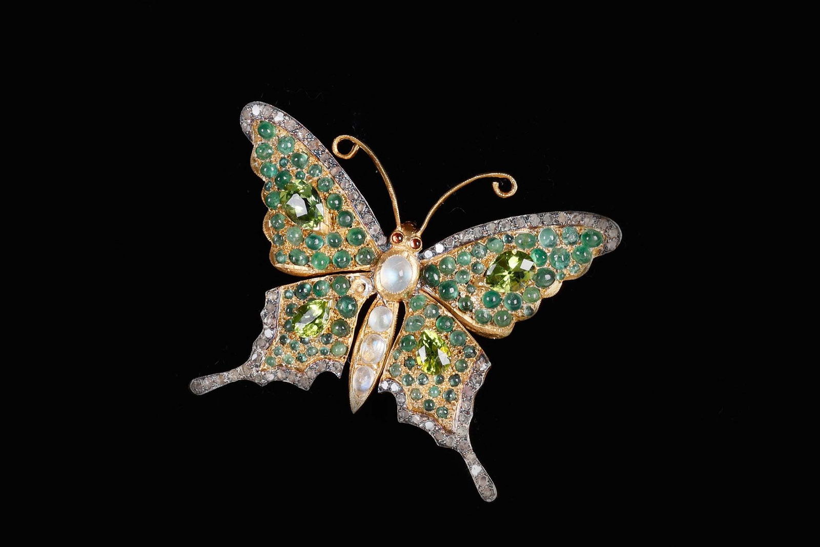 Gem Set Gold Vermiel Butterfly Brooch (1 of 5)