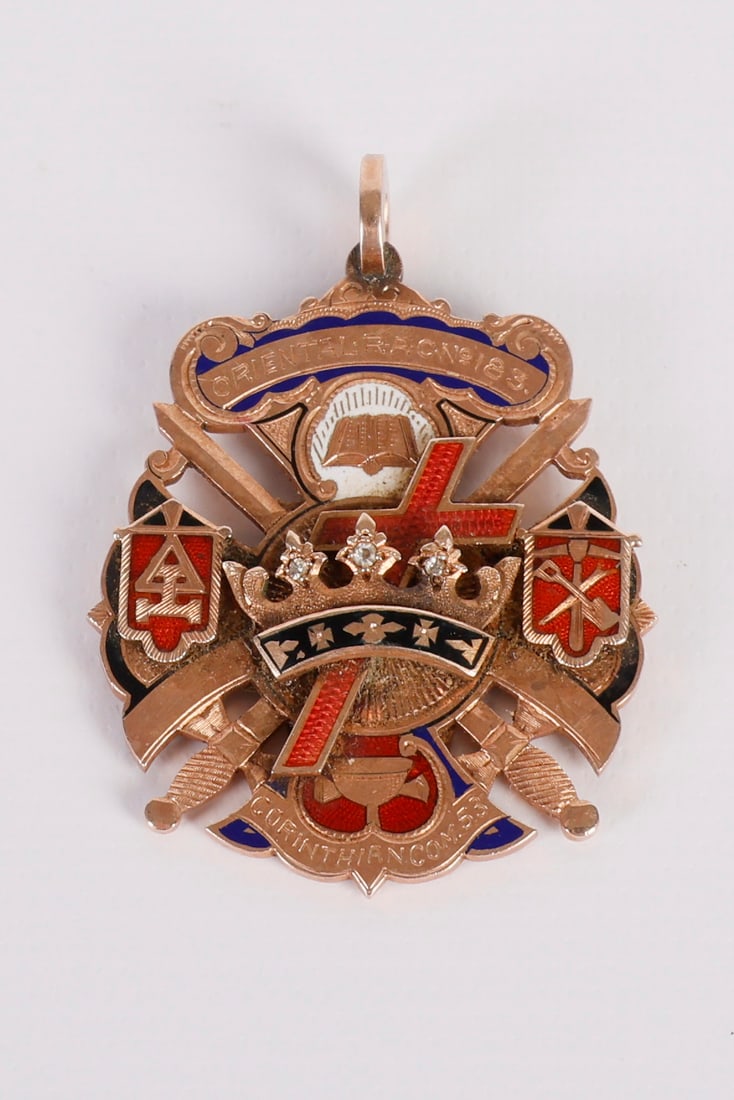 Gold and Enameled Masonic Fob (1 of 6)