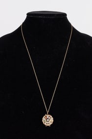 14K Yellow Gold and Diamond OES Pendant Pin