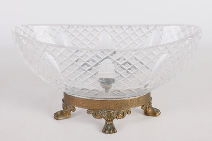 French Style Cut Crystal Footed Bowl