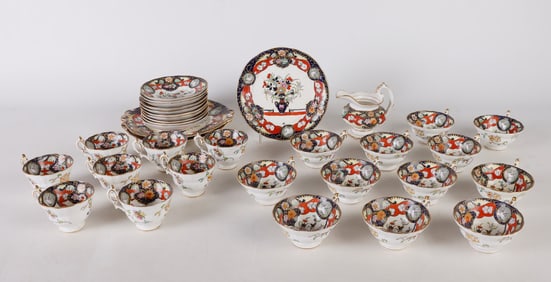 (34) Piece Hand Painted Porcelain Tea Service