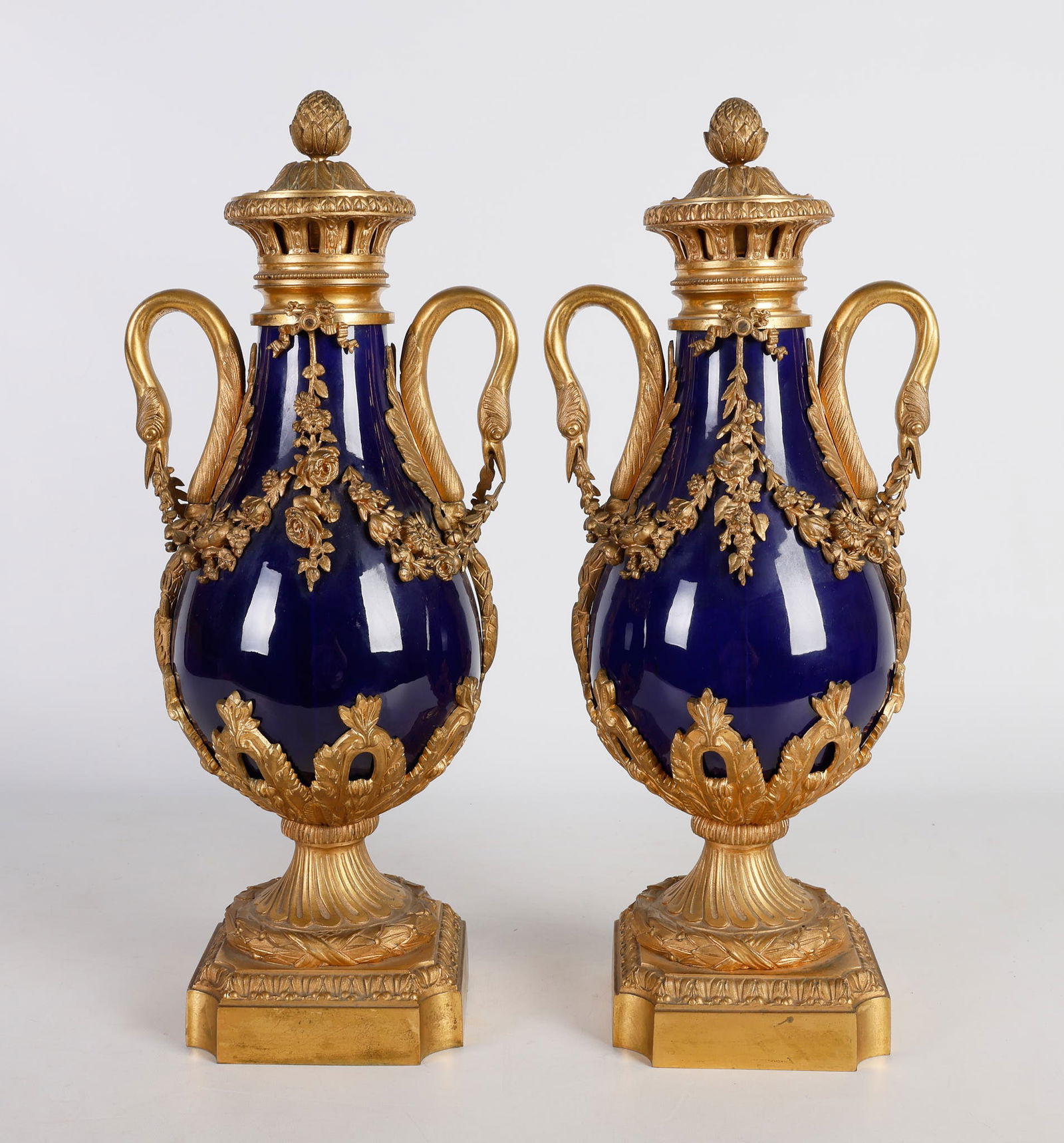 Pair 19th C. Bronze Mounted Porcelain Cassolette (1 of 11)
