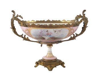Sevres Type Bronze Mounted Porcelain Compote