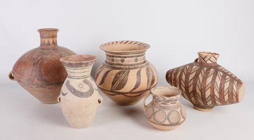 (5) Neolithic Style Pottery Vessels