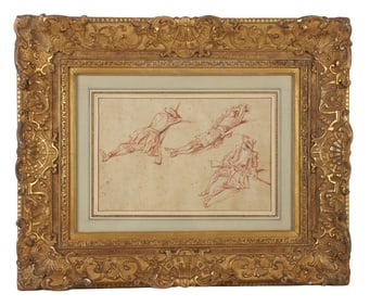 After Jean-Antoine Watteau Sanguine Drawing