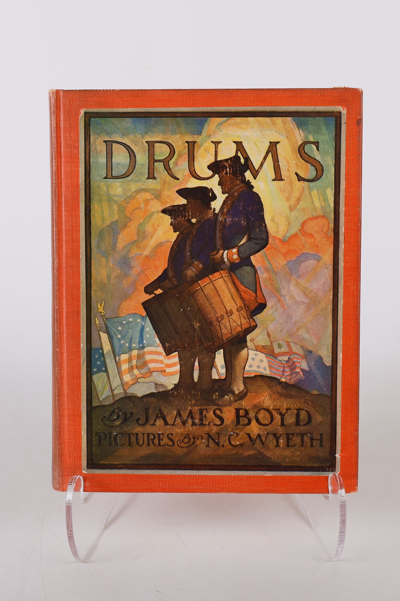 Drums by James Boyd, Illus. N.C. Wyeth: Drums by James Boyd, Illus. N.C. Wyeth, Double Signed Limited 1st Edition, 94/525, drums by James Boyd, in both black and white printed illustrations and tipped-in color images by N.C. Wyeth. Signed b