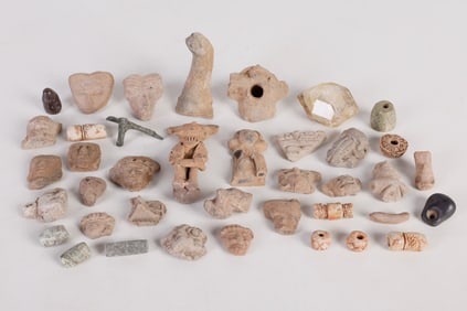 Pre-Columbian Style Terracotta Beads, Figures, Etc.