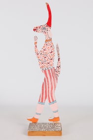 Howard Finster Folk Art Wood Figure