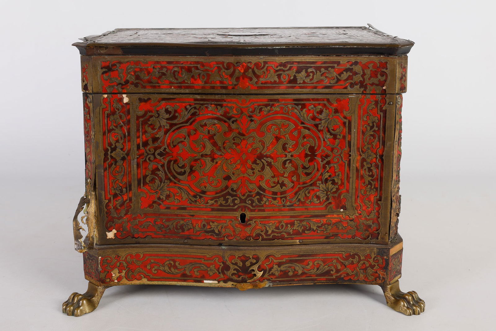 19th C French brass and boulle inlaid tantalus (1 of 20)
