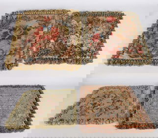 (4) Wool and Silk Embroidered Tasseled Pillow Cases