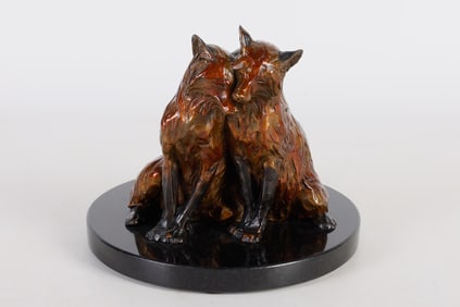 Forest Hart Fox Pair Bronze