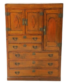 Asian elmwood one piece Tansu