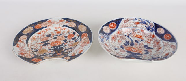 (2) Japanese Imari Higezara Barber Bowls