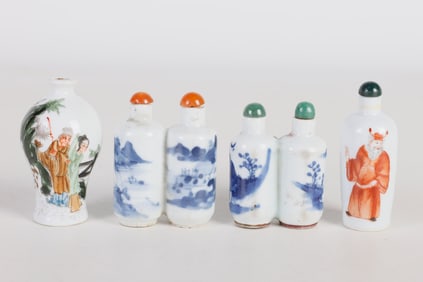 (4) Porcelain Snuff Bottles