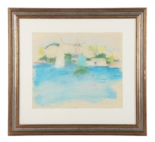 Mary Page Evans Carribean Port Scene
