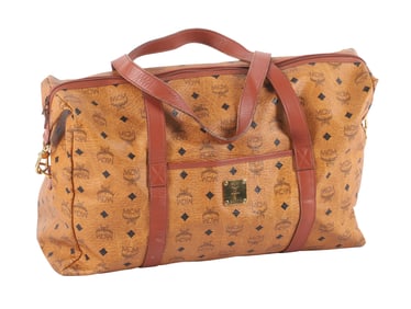 Vintage MCM Brown Leather Duffel