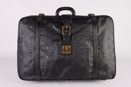 Vintage MCM Black Leather Travel Bag