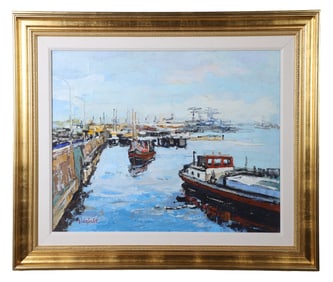 Renee Theobald "Soleil dans le Port d'Amsterdam"