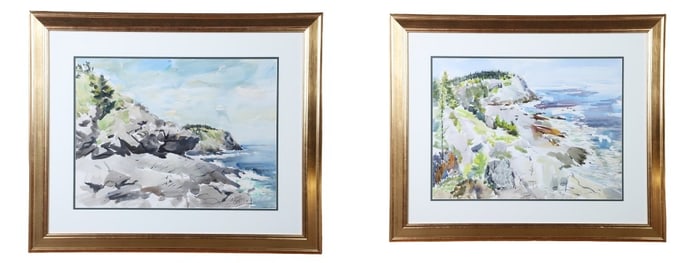 Edward Christiana "White Head Monhegan" (2) Watercolors
