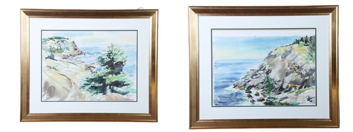 Edward Christiana "White Head Monhegan" (2) Watercolors