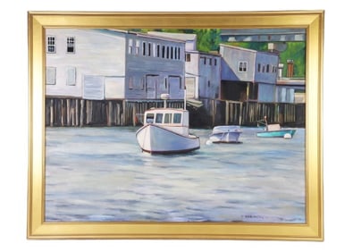 R Kirk Moore "Moored by Stinson's, Belfast, ME"